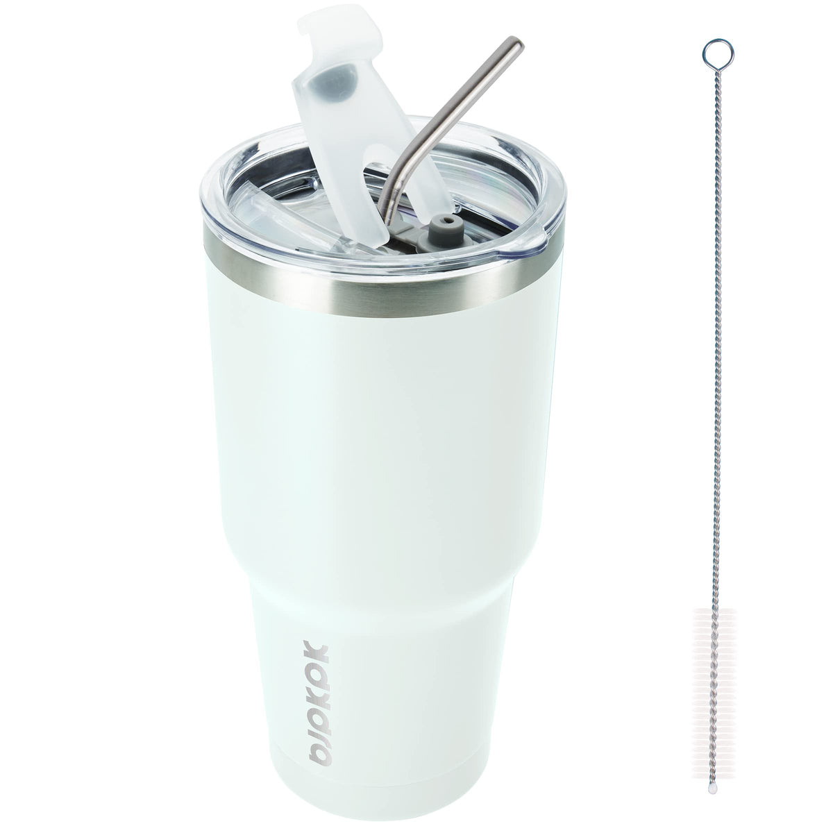 BJPKPK 30 oz Tumbler with Lid and Straw, Insulated Stainless Steel Cup