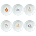 SOCOSY Super Cute Cartoon Animal Pattern Ceramic Sauce Dish/Seasoning Dish/Sushi Soy Dipping Bowl/Appetizer Plates/Serving Dish for Kitchen Home(Set of 6)-Dog Heads