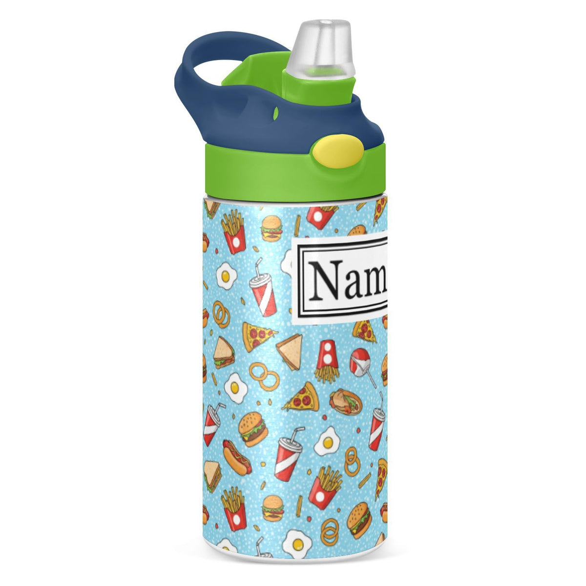 Personalized Name Water Bottles for Kids Cartoon Crocodiles Basketball Custom Toddlers Insulated Stainless Steel with Straw Lid Tumbler Gift for Boys Girls Birthday School