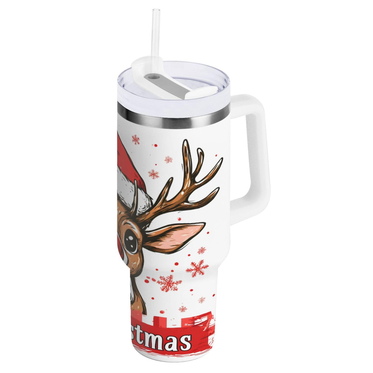 30oz Tumbler Cartoon Giraffes Insulated Coffee Cup Stainless Steel Travel Mug Car Water Bottle with Lid Straw Handle