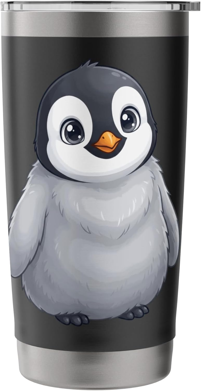 Cute Baby Penguin Illustration Adorable Cartoon Animal Art Stainless Steel Insulated Tumbler