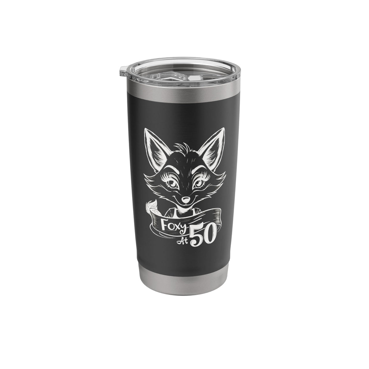 Foxy At 50 Happy 50th Birthday Celebrating Fifty Years Women Stainless Steel Insulated Tumbler