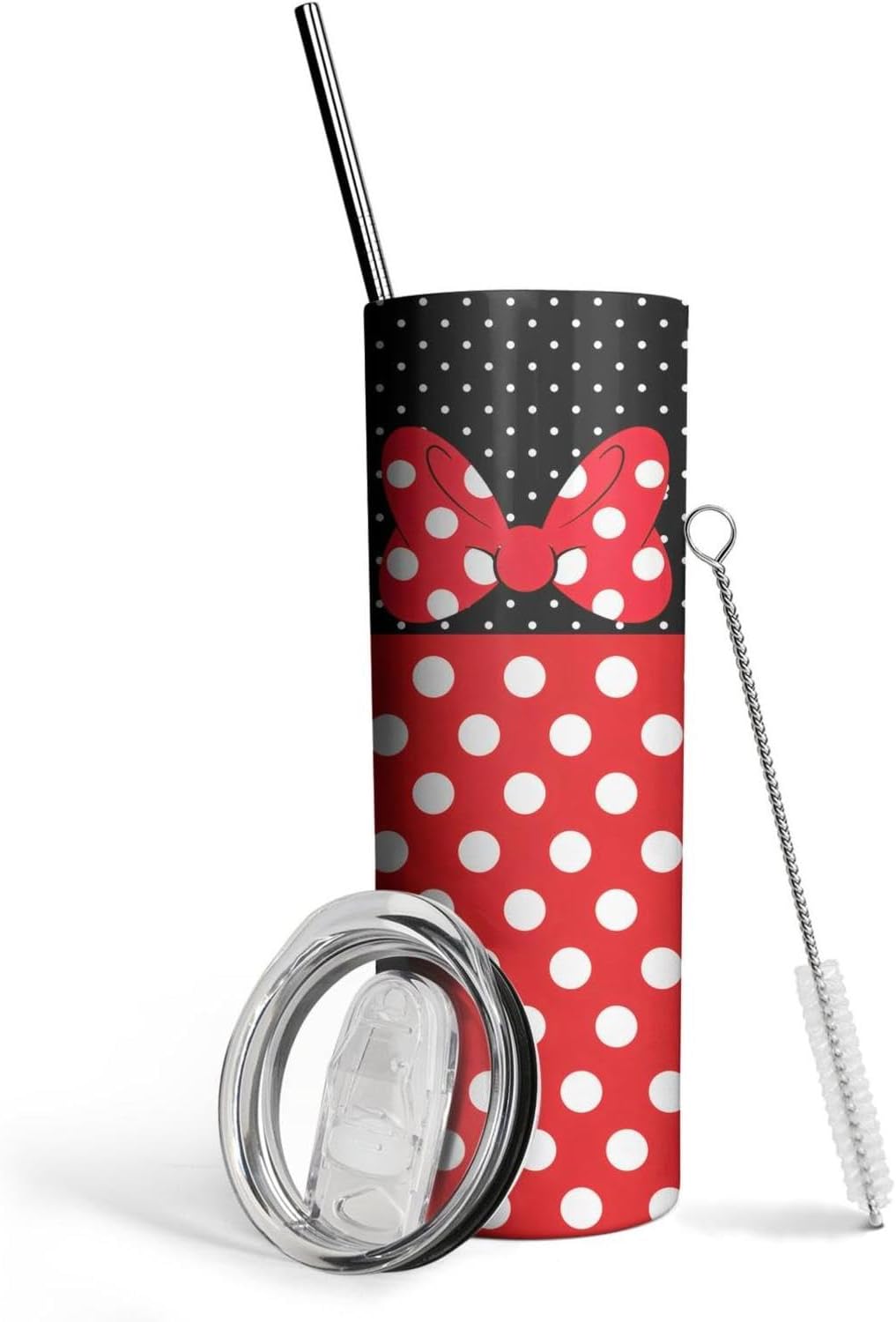 Cartoon Mouse Tumbler for Women Gift Bowknot with Lid&Straw 20ozCup