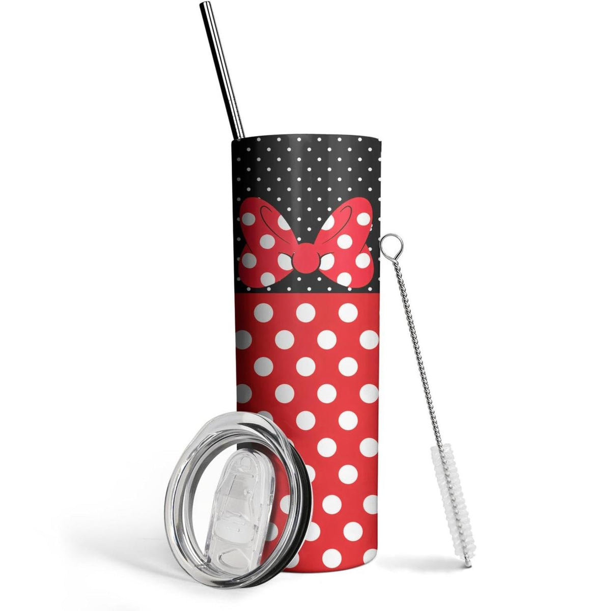 Cartoon Mouse Tumbler for Women Gift Bowknot with Lid&Straw 20ozCup