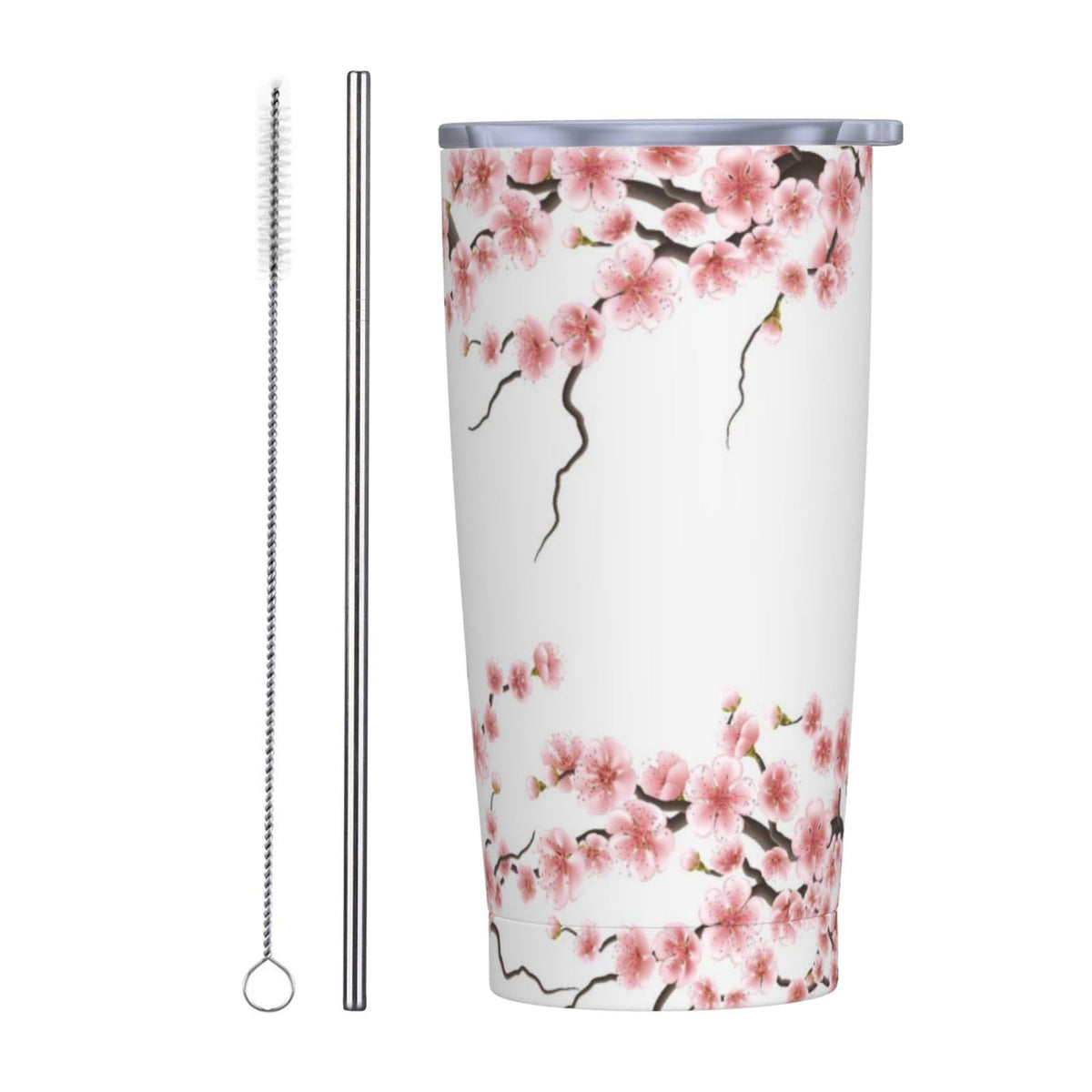 Heart 20oz Tumbler with Lid and Straw for Women, Abstract Cartoon Geometric Line Hearts Design Insulated Mug Colorful Hearts Stainless Steel Tumbler Double Wall Vacuum Travel Mug Coffee Cup