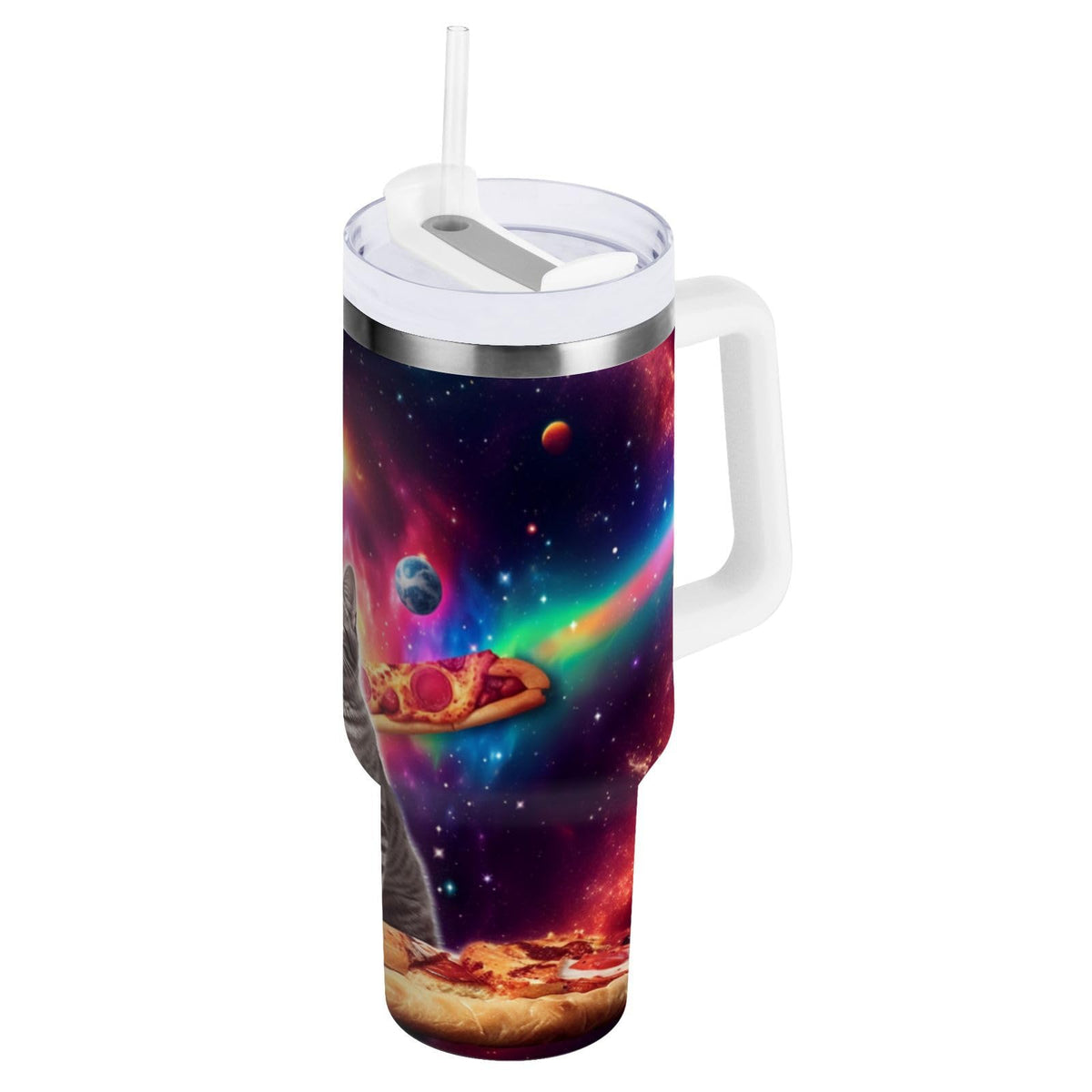 30oz Tumbler Cartoon Giraffes Insulated Coffee Cup Stainless Steel Travel Mug Car Water Bottle with Lid Straw Handle