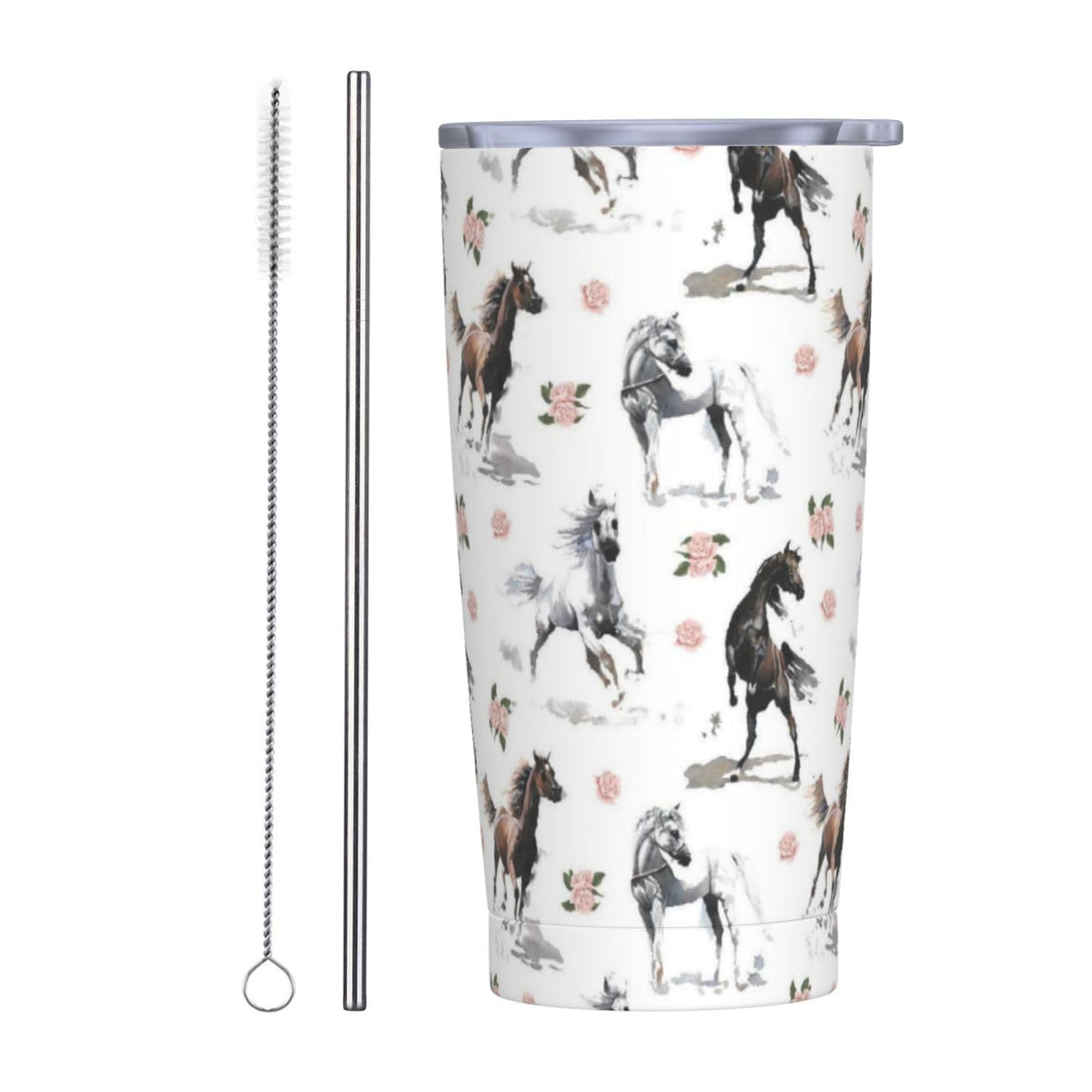 Heart 20oz Tumbler with Lid and Straw for Women, Abstract Cartoon Geometric Line Hearts Design Insulated Mug Colorful Hearts Stainless Steel Tumbler Double Wall Vacuum Travel Mug Coffee Cup