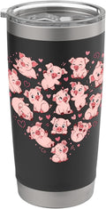 Cute Cartoon Piglets in Heart Shape Illustration Stainless Steel Insulated Tumbler