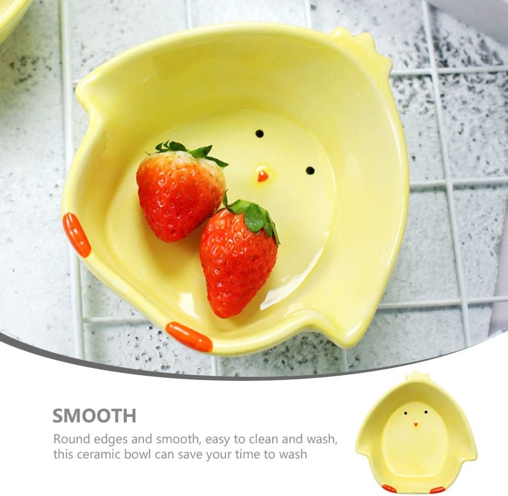 Cabilock Cartoon Ceramic Snack Bowl Cute round Dessert Bowl for Home