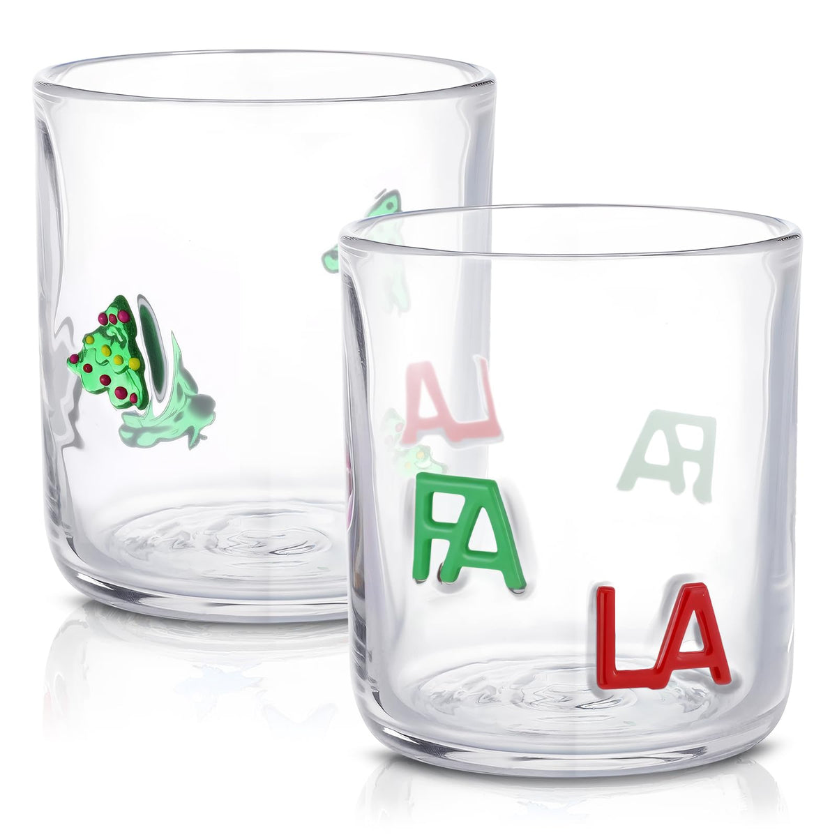 SiliFine 2 Pcs Candy Bear Icon Juice Glasses