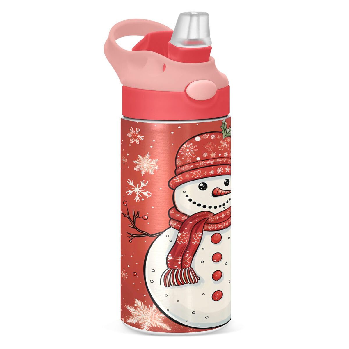 ALAZA Zebra Cartoon Blue Kids Water Bottles Insulated Stainless Steel Tumbler Travel Cup Lids Straw Double Walled Leakproof 12 OZ for Boys Girls