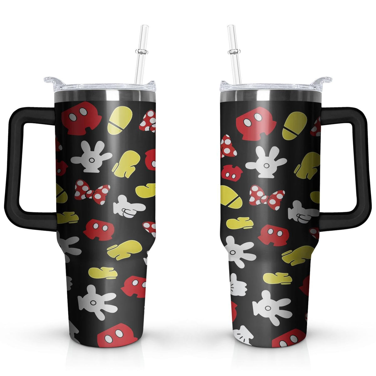 Cartoon Mouse Tumbler 40 Oz With Lid and Straw&Handle Bowknot Cup