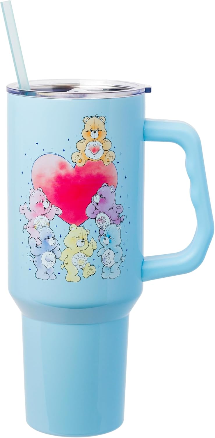 Silver Buffalo Care Bears Watercolor, Stainless Steel Tumbler, 40oz