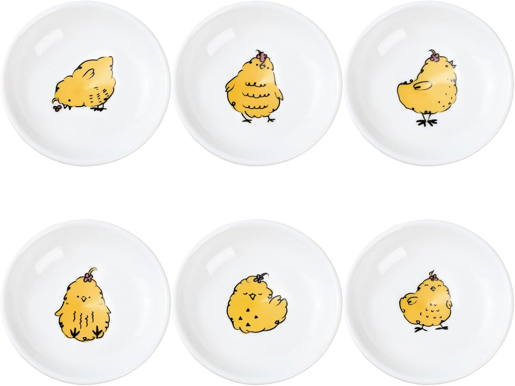 SOCOSY Cute Cartoon Animal Seasoning Dishes Sauce Dishes Sushi Dipping Bowls Appetizer Plates Little Cat Feeding Plates, Serving Dish for Home Kitchen Restaurant-Goose-3.5 Inch