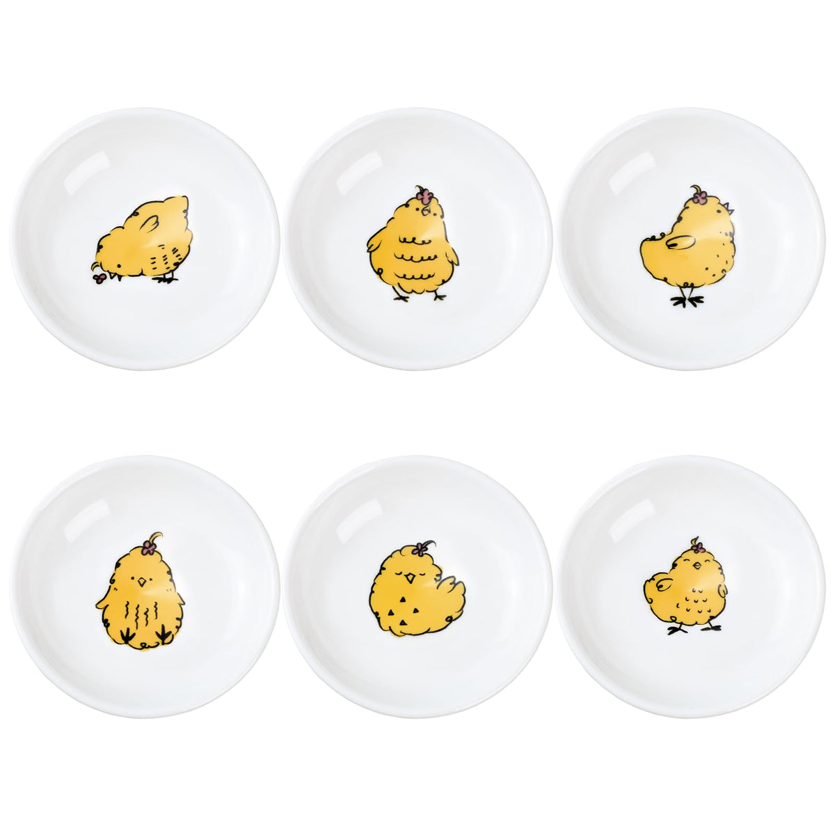 SOCOSY Cute Cartoon Animal Seasoning Dishes Sauce Dishes Sushi Dipping Bowls Appetizer Plates Little Cat Feeding Plates, Serving Dish for Home Kitchen Restaurant-Goose-3.5 Inch