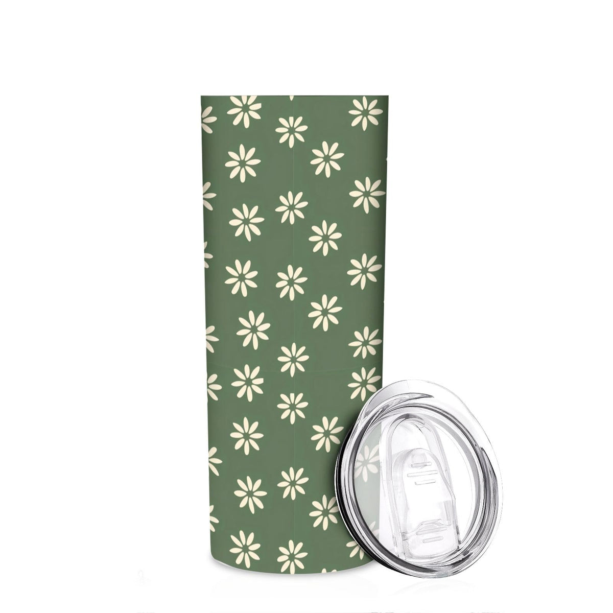 Cartoon Sharks 20 oz Insulated Skinny Tumbler with Lid and Straw, Cute Sea Animals Straight Tumblers Travel Coffee Cup for Men Women