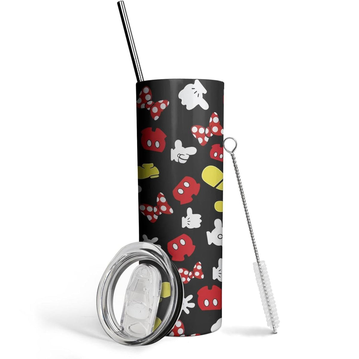 Cartoon Mouse Tumbler for Women Gift Bowknot with Lid&Straw 20ozCup