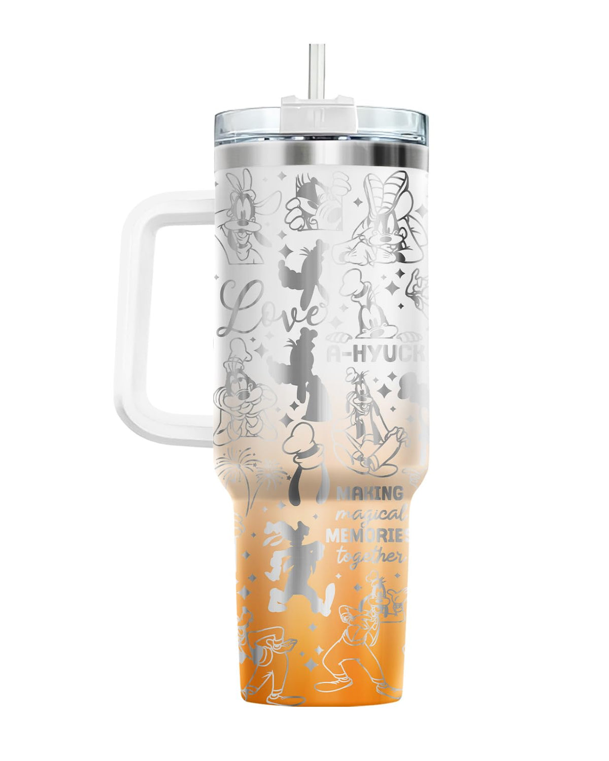 Movie Cartoon Dog Tumbler 40oz with Handle & Straw