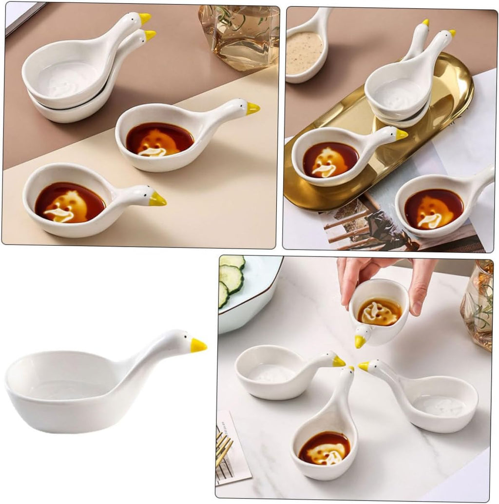 Cartoon Dip Dish Serving Key Platter Dish Tiny Bowl Soy Sauce Bowl Appetizers Plate Soy Sauce Holder Cartoon Dip Plates White Ceramics