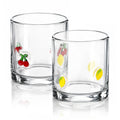 2 Pcs Cherry & Lemons Icon Juice Glass, 14oz Reusable Stemless Wine Cups