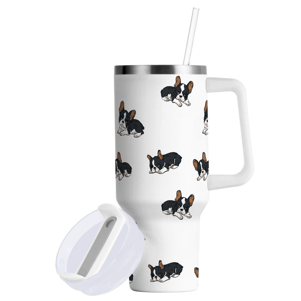 Cartoon Style White Geese Tumbler with Handle and Straw Leak Proof Tumbler 2 in 1 Lid Insulated Water Bottle Tumblers Stainless Steel Cup Large Travel Mug Cups, Gifts for Women Man, 30oz