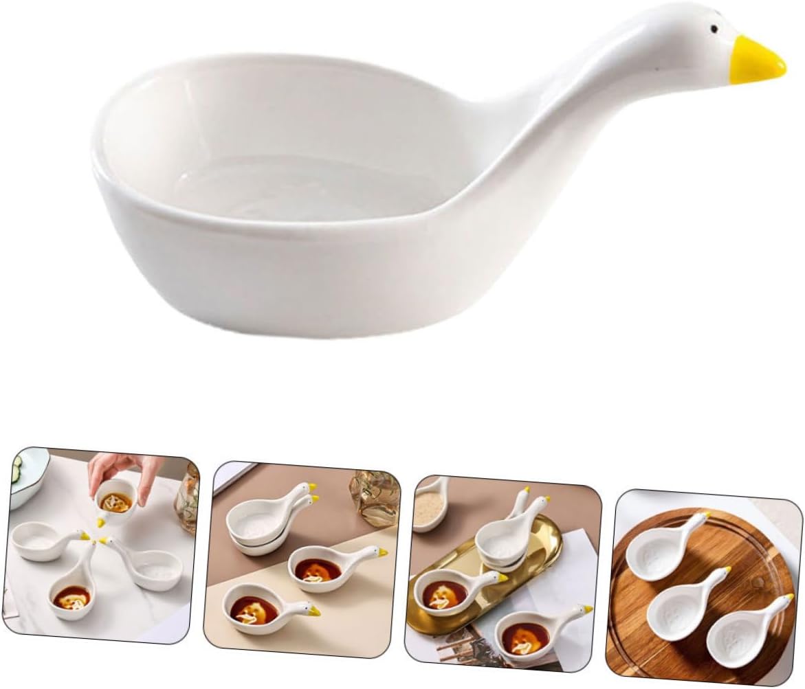 Cartoon Dip Dish Serving Key Platter Dish Tiny Bowl Soy Sauce Bowl Appetizers Plate Soy Sauce Holder Cartoon Dip Plates White Ceramics