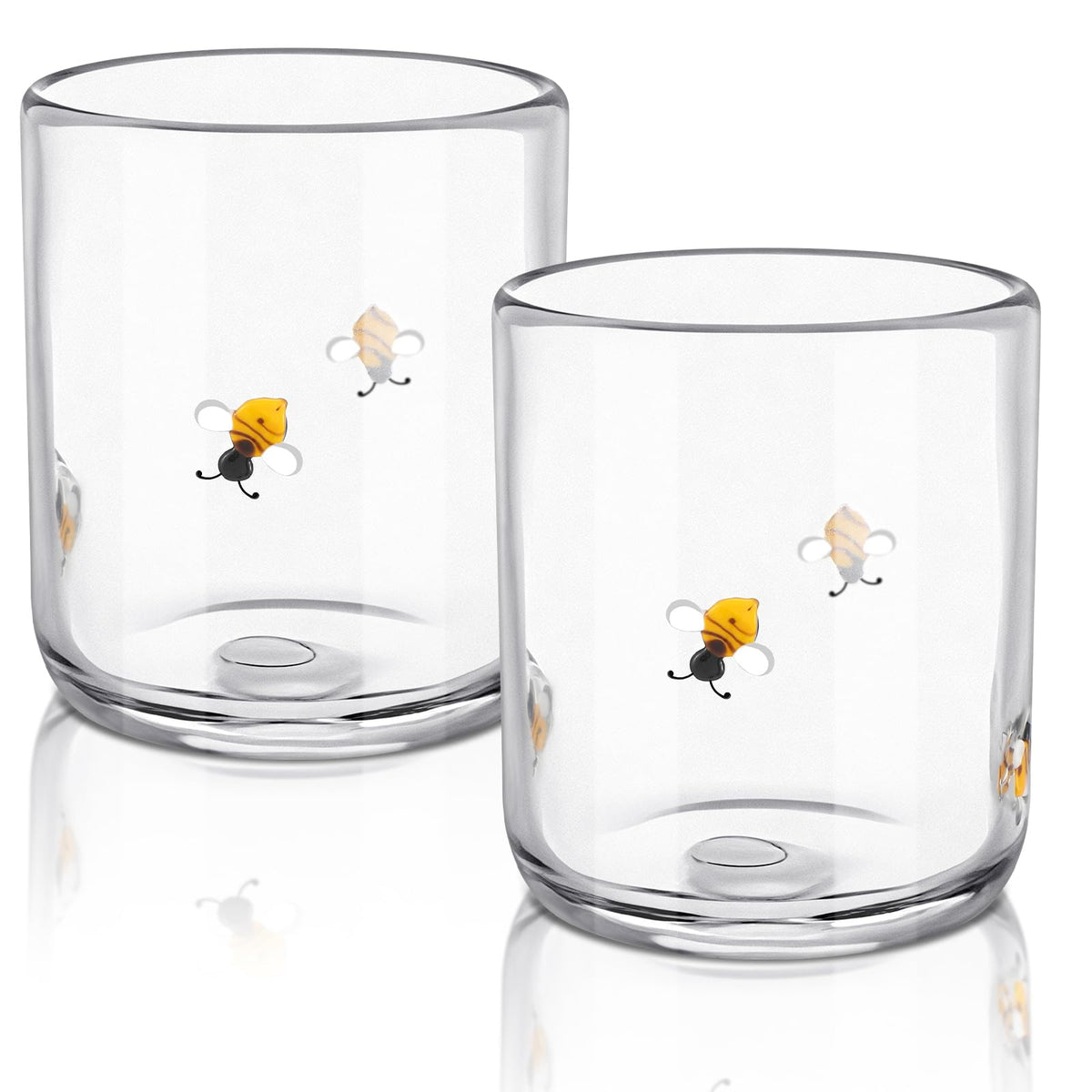 SiliFine 2 Pcs Candy Bear Icon Juice Glasses