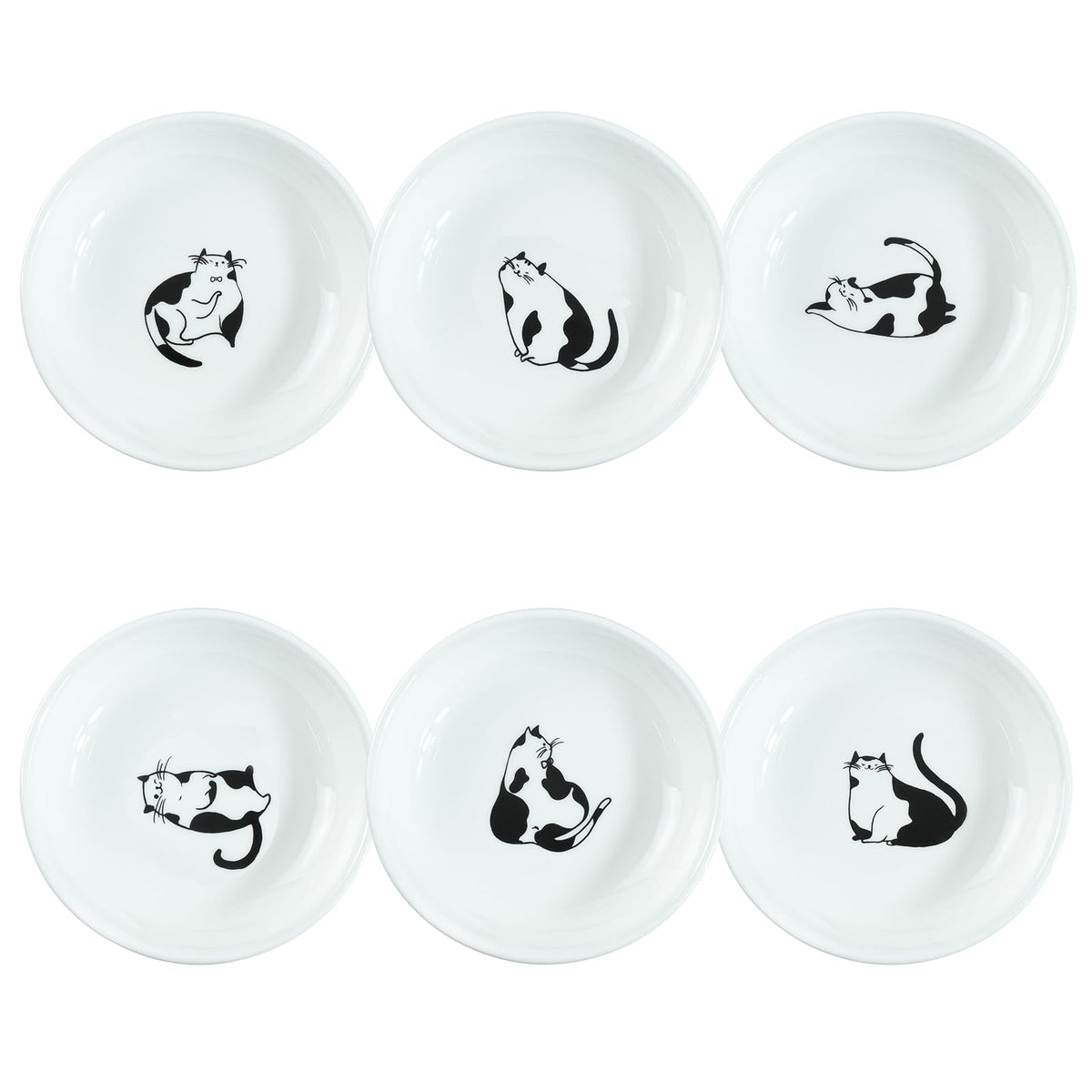 SOCOSY Super Cute Cartoon Animal Pattern Ceramic Sauce Dish/Seasoning Dish/Sushi Soy Dipping Bowl/Appetizer Plates/Serving Dish for Kitchen Home(Set of 6)-Dog Heads