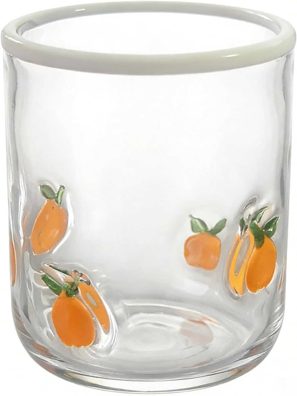 Cherry Icon Juice Glasses, Aesthetic Glass Juice Cups 14 oz Cocktail Glasses Drinking Glass Old Fashioned Iconic Glasses for Women Sister Friend Party (1, Orange)