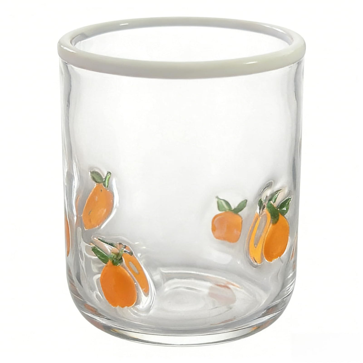 Cherry Icon Juice Glasses, Aesthetic Glass Juice Cups 14 oz Cocktail Glasses Drinking Glass Old Fashioned Iconic Glasses for Women Sister Friend Party (1, Orange)