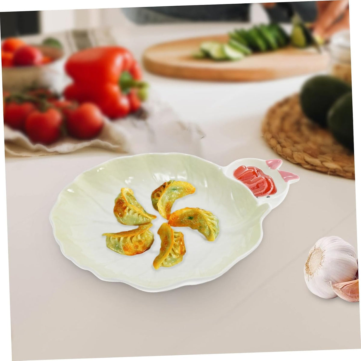 Ceramic Cartoon Serving Plate Cute Rabbit Design Decorative Food Tray for Party Snacks Appetizers Multi-functional Dinner Plate for Home Restaurant Hotel Use