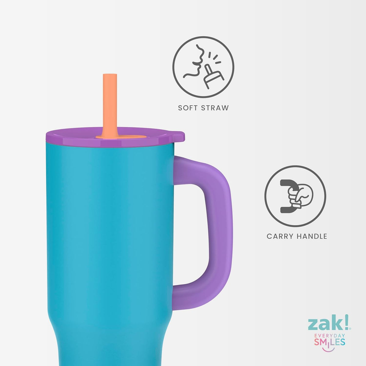 Zak Designs Disney Sutton Travel Tumbler for On the Go or At Home, 40oz Stainless Steel with Vacuum Insulation, Silicone Straw, Carry Handle, and 3D Artwork for Cold Drinks (Minnie Mouse)