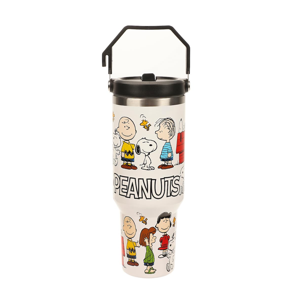 Peanuts All-Over Character Print White 40 Oz Stainless Steel Water Bottle