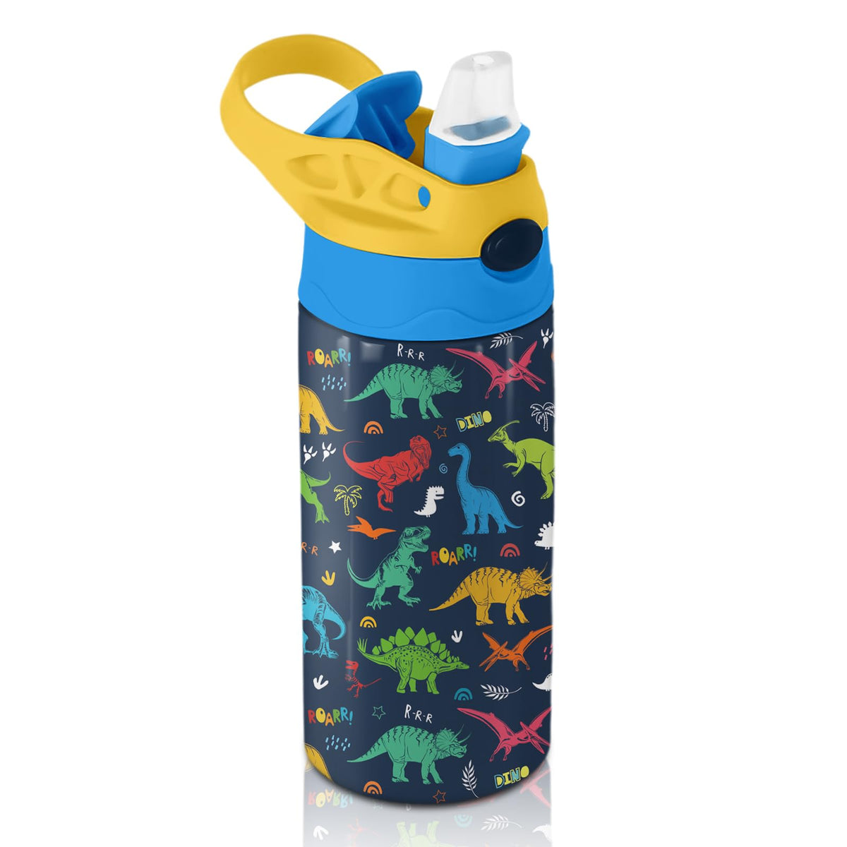 Mermaid Water Bottle for Girls - 12oz Cute Cartoon Kids Water Bottle with Straw, Stainless Steel Tumbler, Insulated, Leak-proof, BPA-free, Pop-up Straw Lid, for School, Children Birthday Gift Cup(1pc)