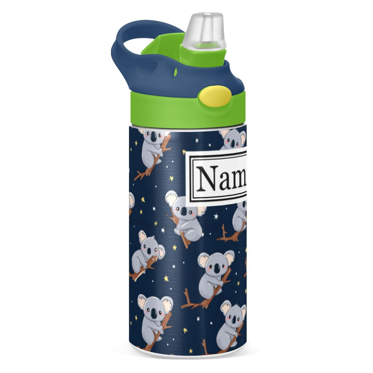 Personalized Name Water Bottles for Kids Cartoon Rats Cheese Custom Toddlers Insulated Stainless Steel with Straw Lid Tumbler Gift for Boys Girls Birthday School