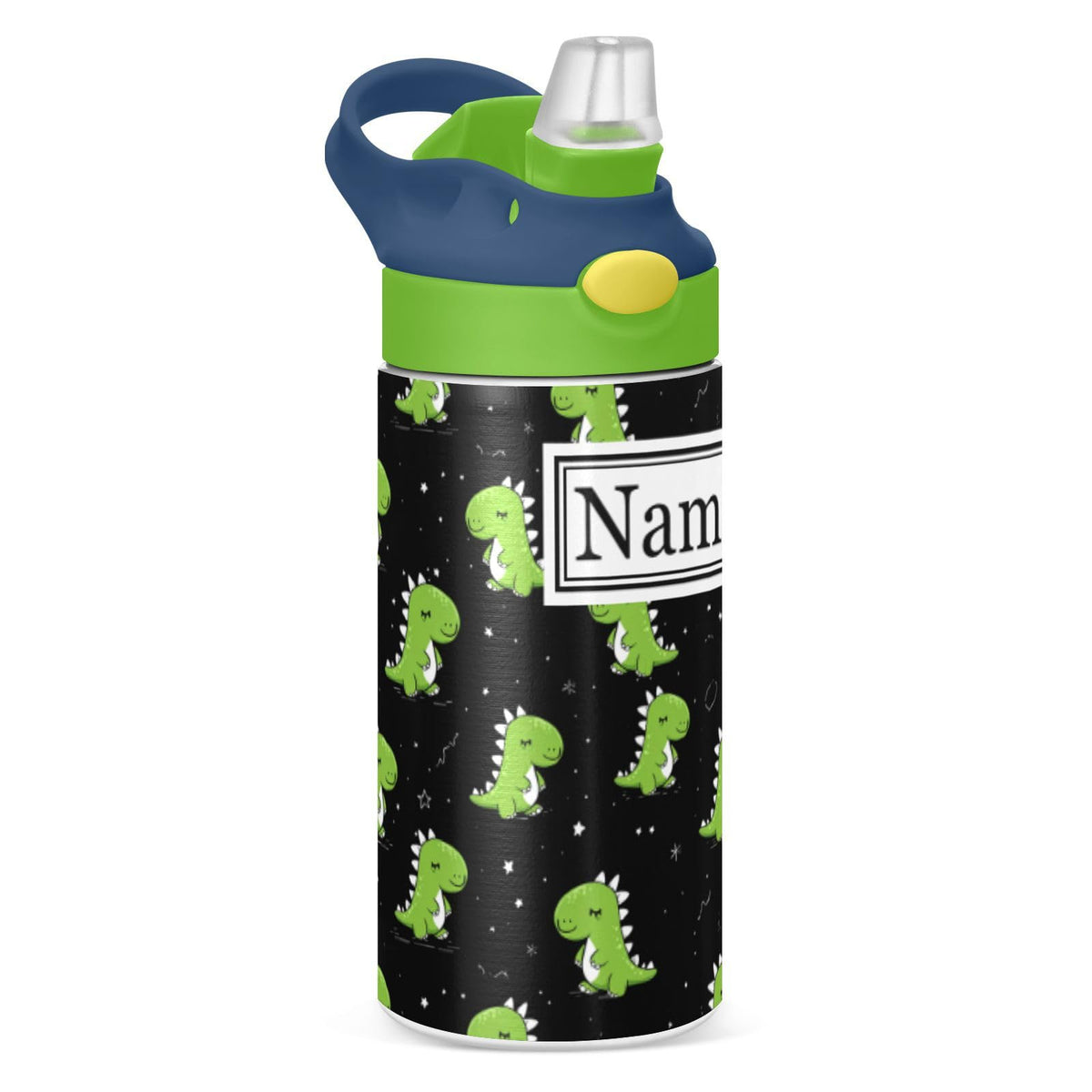 Personalized Name Water Bottles for Kids Cartoon Crocodiles Basketball Custom Toddlers Insulated Stainless Steel with Straw Lid Tumbler Gift for Boys Girls Birthday School