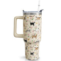40 oz Cat Tumbler with Handle and Straw, Cute Cartoon Stainless Steel Vacuum Insulated Travel Coffee Mug Cup Water Bottle, Cats Stuff Accessories Decor, Cat Lover Gifts for Women Girls