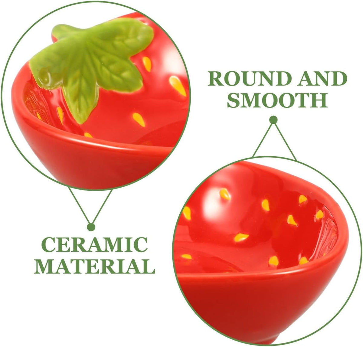 BESTOYARD Strawberry Pattern Ceramic Salad Bowl 5.11 in Fruit Bowl for Dessert Snacks Side Dishes and Daily Use 1 Piece Serving for Home Kitchen Dining