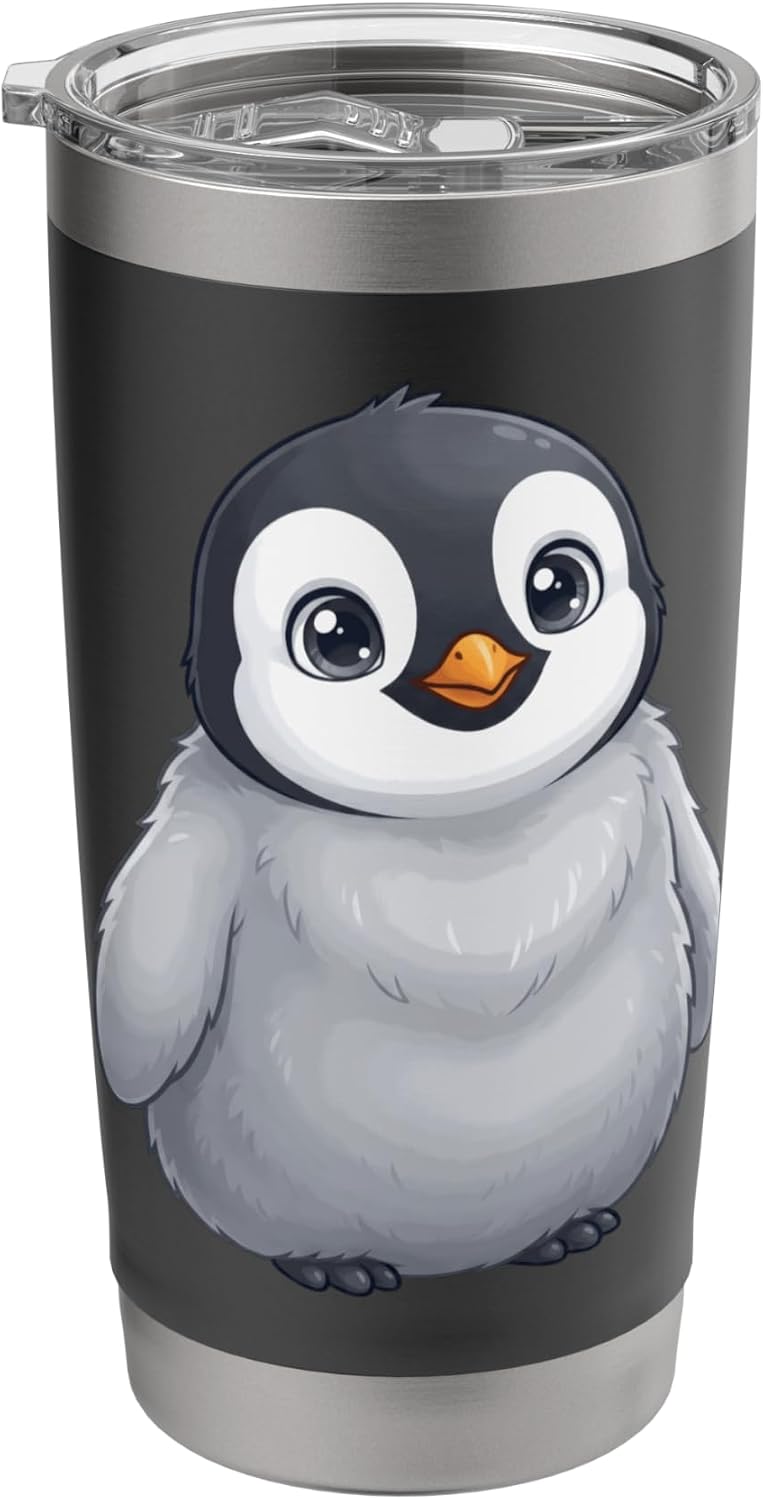 Cute Baby Penguin Illustration Adorable Cartoon Animal Art Stainless Steel Insulated Tumbler
