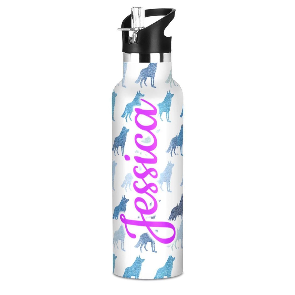 Kcldeci Kids Water Bottle for School Cartoon Chicken Nuggets Personalized 20oz Stainless Steel Insulated Tumbler with Straw, Leak-Proof Travel Flask for Boys Girls, BPA-Free
