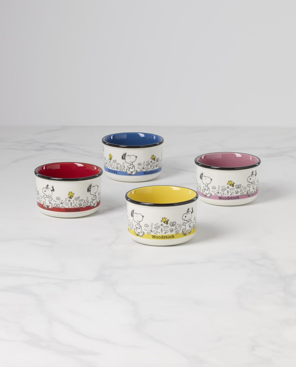 Lenox Chef Snoopy Porcelain Snack Bowls, 12oz, Set of 4