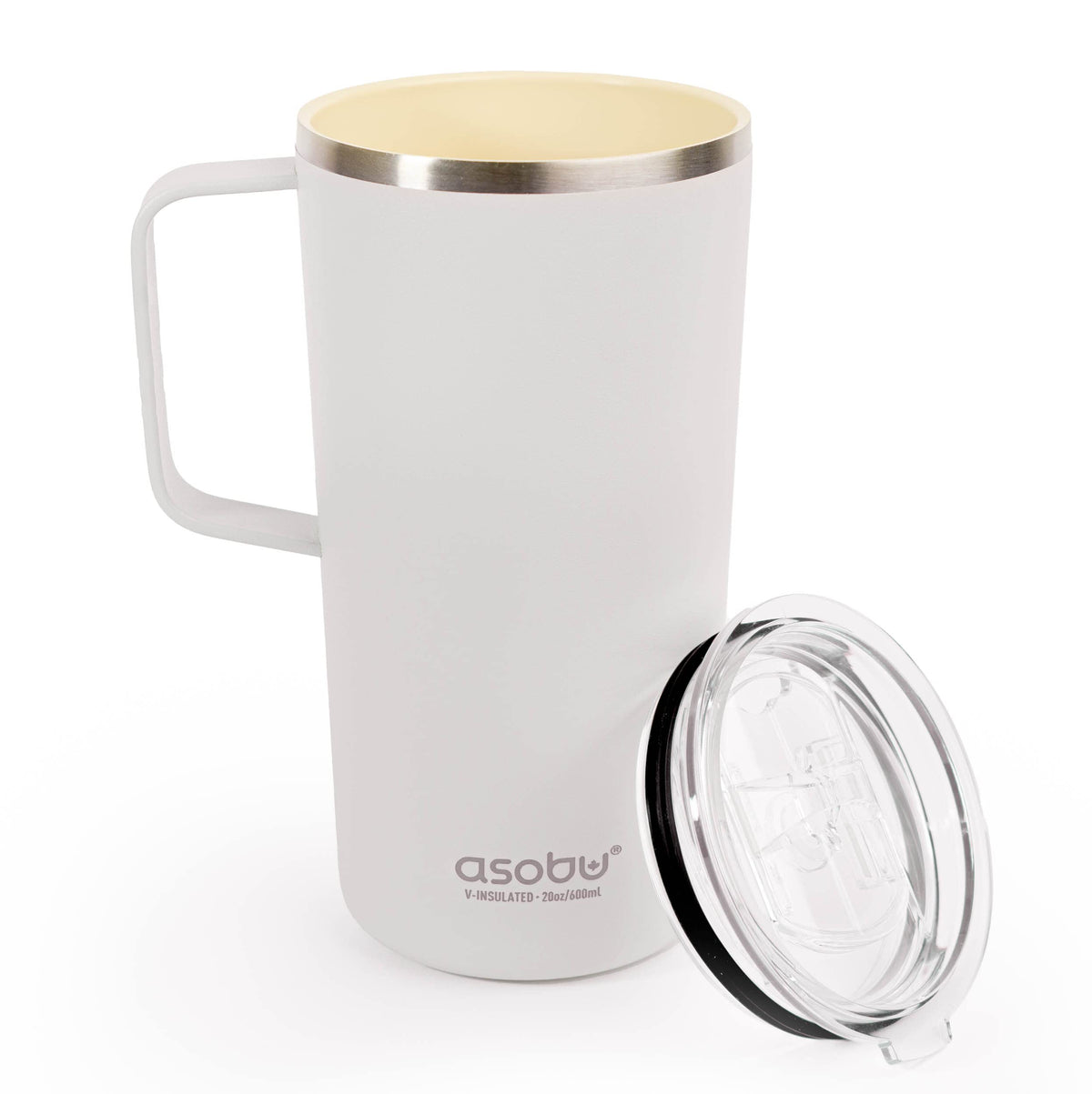 asobu Extra Large Travel Explorer Tumbler for Hot and Cold with Stainless Steel Removable Coffee Mug Sleeve - Straw and Flip Open Sip Spout, 34 oz / 25 oz (Basil Green)