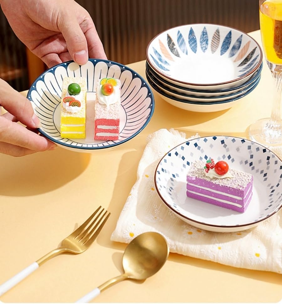 6 inch 4 Pack Cute Japanese Style Ceramic Candy Bowls