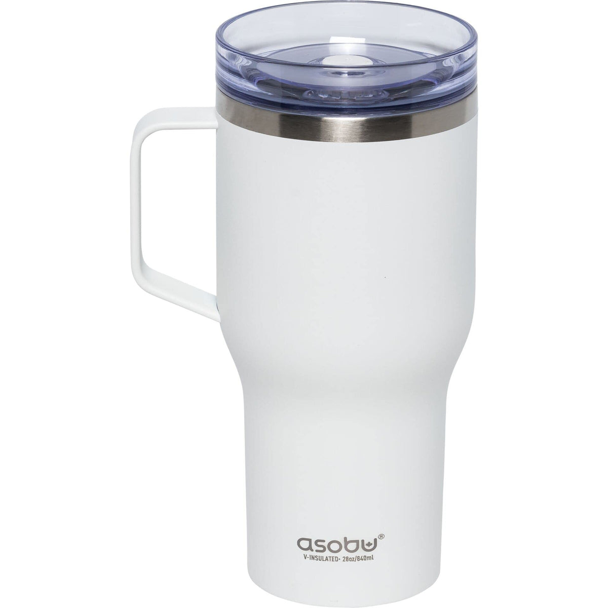 asobu Extra Large Travel Explorer Tumbler for Hot and Cold with Stainless Steel Removable Coffee Mug Sleeve - Straw and Flip Open Sip Spout, 34 oz / 25 oz (Basil Green)