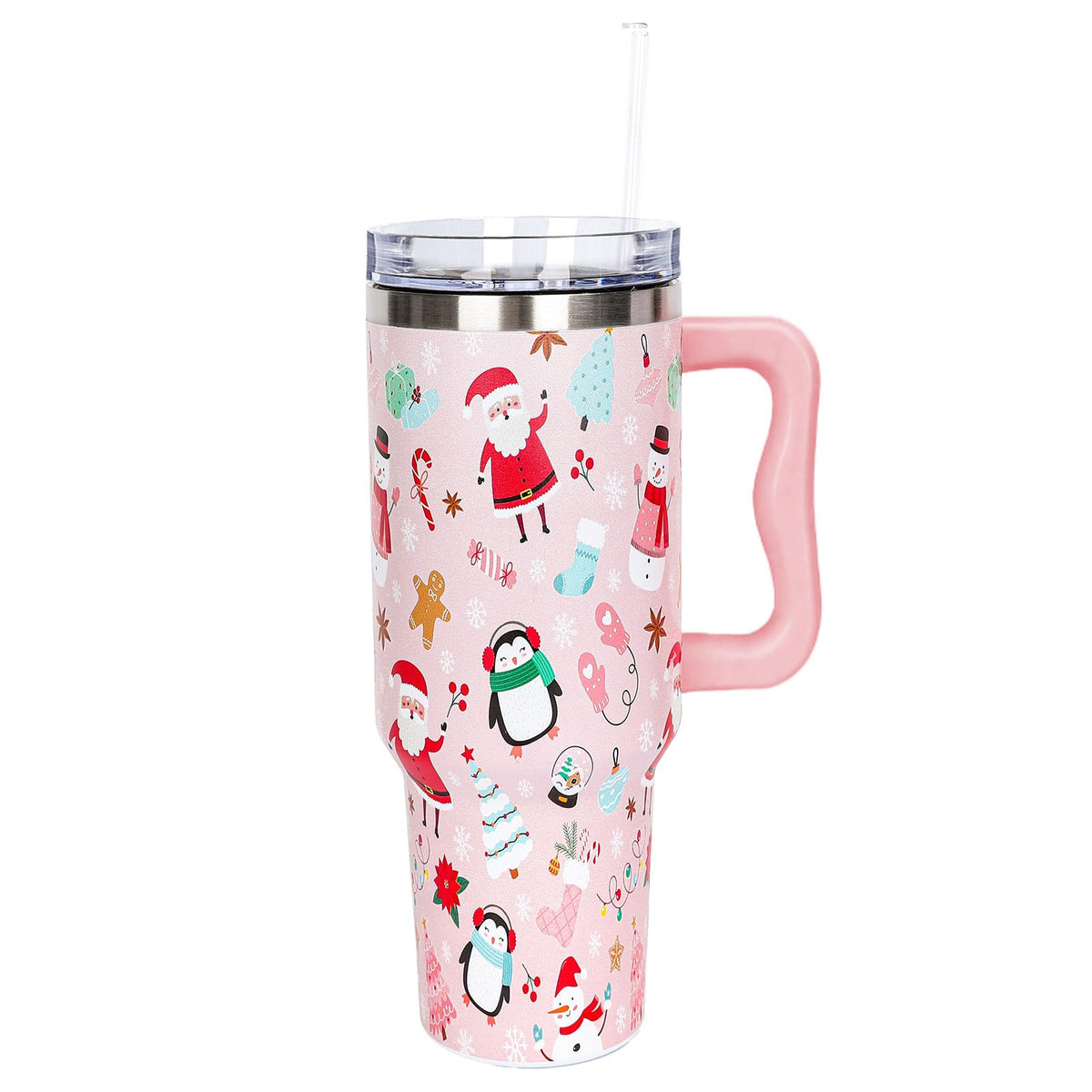 Whaline 40 Oz Cartoon Sponge Tumbler with Handle Straw and Lid Ocean Themed Travel Tumbler Flower Bubble Jellyfish Coffee Cup for Friend Summer Holiday Birthday Party Favors