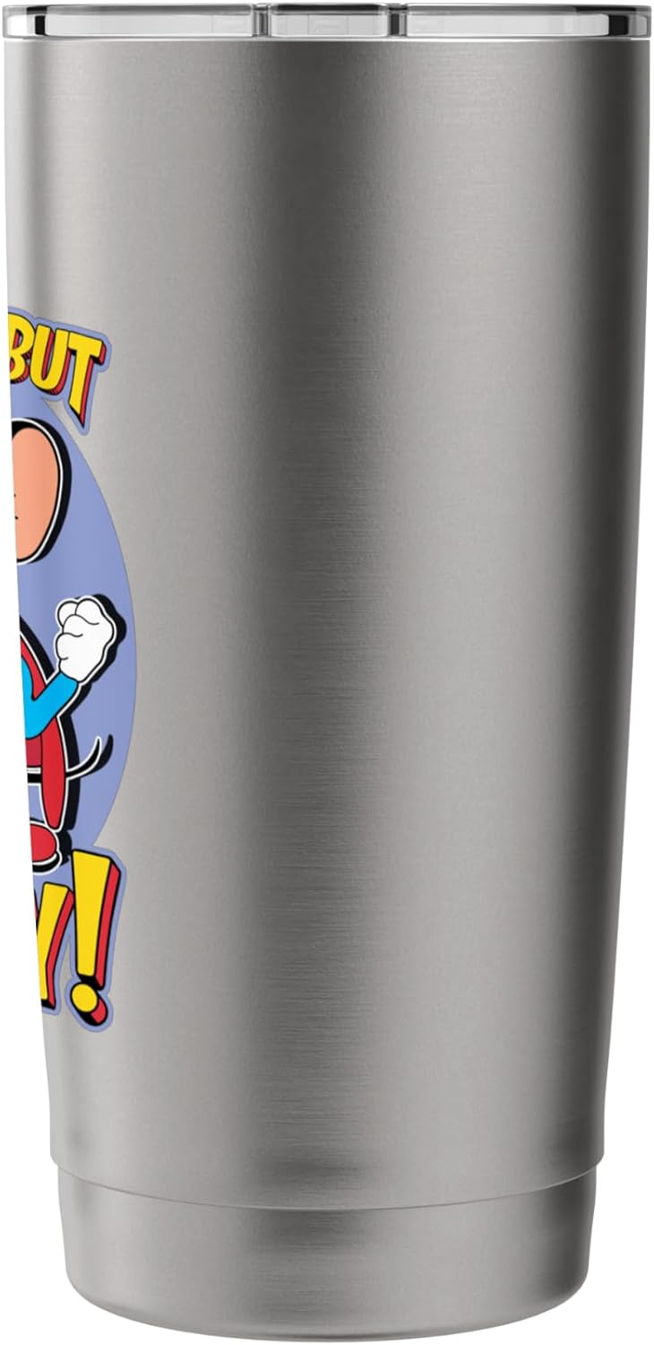 Superhero Mouse Cartoon in Cape Small But Mighty Superhero Stainless Steel Insulated Tumbler