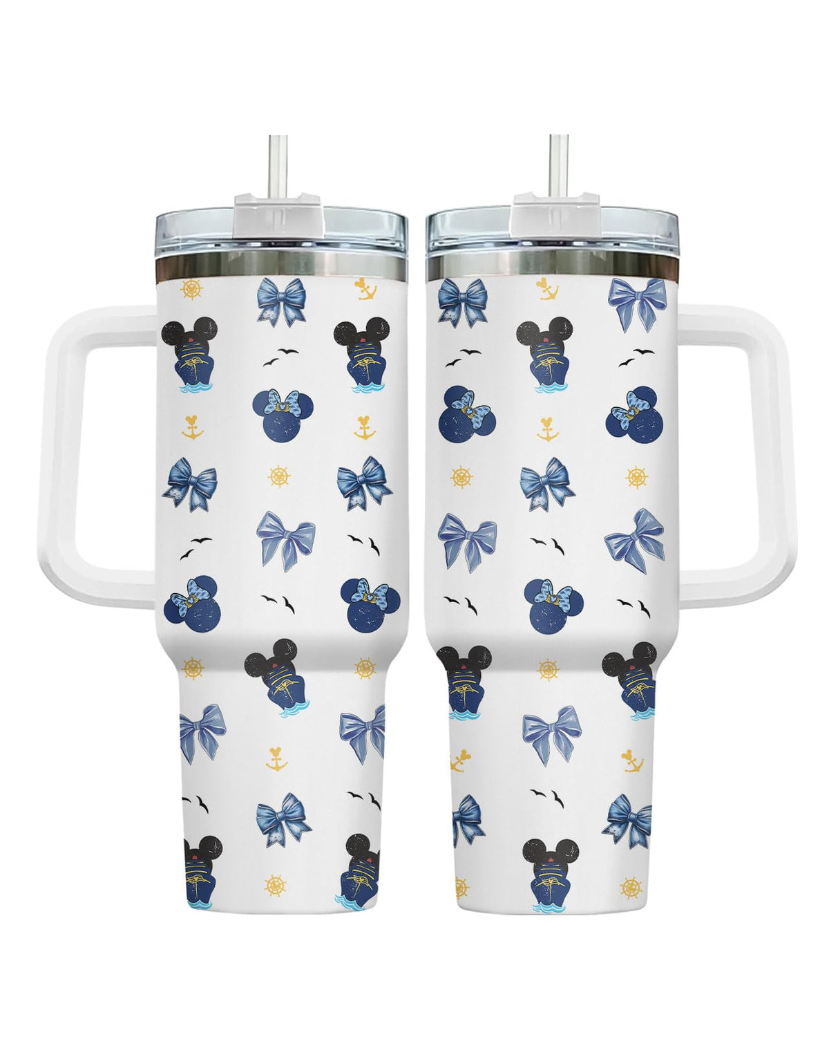 Movie Cartoon Dog Tumbler 40oz with Handle & Straw