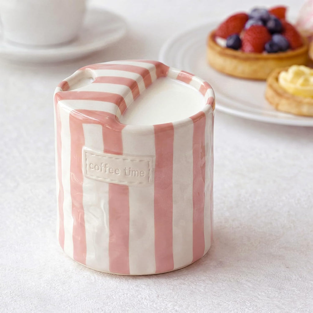 1 Pack Ceramic Coffee Mug with Sip Hole, Simple, Pink