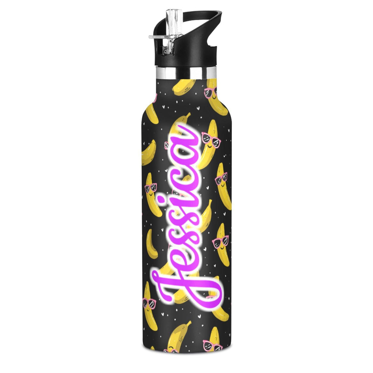 Kcldeci Kids Water Bottle for School Cartoon Chicken Nuggets Personalized 20oz Stainless Steel Insulated Tumbler with Straw, Leak-Proof Travel Flask for Boys Girls, BPA-Free