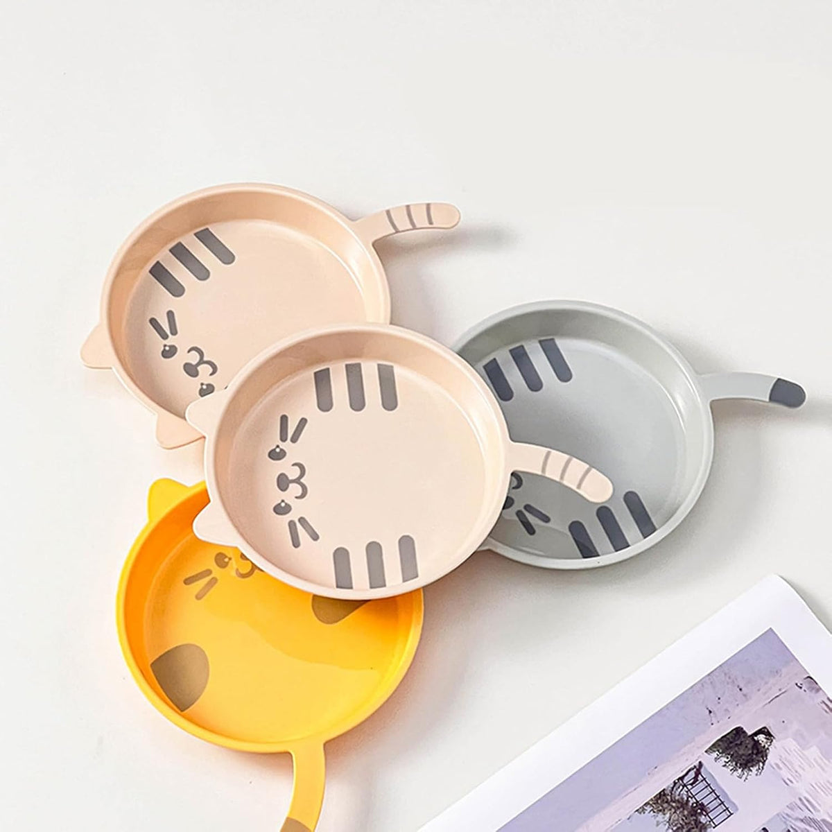 Cartoon Cats Bone Pattern Snacks Serving Dish Kitchen Accessory for Fruits Dessert Party Tableware